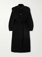 [Mackage] Mackage - Ceyla Belted Wool-felt Trench Coat - Black - medium medium Black