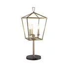 30 Black Iron Three Light Bedside Table Lamp