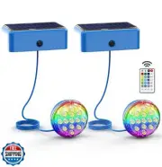Skairipa Solar Pool Lights, Solar Powered Submersible LED Lights with Remote