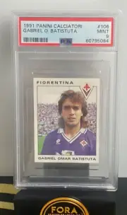 1991 Panini Calciatori Gabriel Batistuta #106 Fiorentina PSA 9 Rookie Argentina