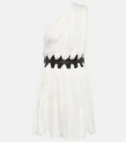 [Alaia] Alaïa Leather-trimmed minidress AU 16 white