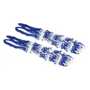 2Pcs Lengthen Basketball Mesh Net Bag Carry Bag Ball Carrier, Blue White
