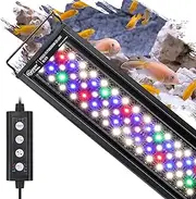 hygger Aquarium Lighting, Aquarium LED Lighting, 24/7 Mode for Sunrise Daylight Moonlight, Adjustable Timer Adjustable Brightness, with Extendable Holder, 7 Colours (14W)
