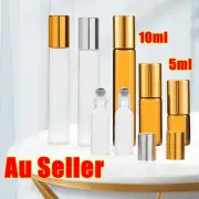 5/10ml Roller Rollerball Perfume Essential Oil Roll On Ball Glass Bottle Amber