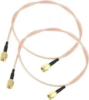 SWOOMEY 2Pcs Coaxial Male to Male Plug Cable Antenna Extender for Radio Durable Low Loss High Frequency Flexible Design