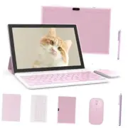 Tablet 2 in 1 Tablets 10 inch Android 12 Tablet Set with Keyboard 2in1 pink