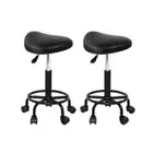 2X Saddle Salon Stool Swivel Chair Barber Hairdress Hydraulic Black