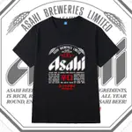 日本朝日啤酒T恤ASAHI日文BEER字母印花短袖男INS日系寬鬆上衣服