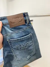 在飛比找Yahoo!奇摩拍賣優惠-【熱賣精選】fendi 芬迪新款夏季休閑男裝水洗牛仔褲時尚百