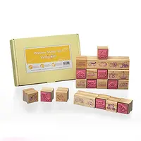 在飛比找PChome24h購物優惠-【台灣 ilovekids】木製印章-交通工具(紙盒)