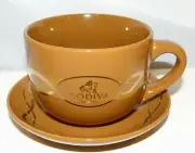Godiva Chocolatier Coffee Mug & Saucer 2008 Huge California Pantry Mocha Gold