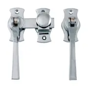 6463 French Door Fastener Square Chrome Plated Backplate H54xW29mm P31