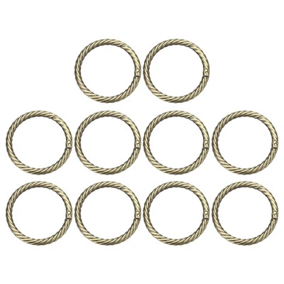 10Pcs Spring O Rings 1 1/2" Round Trigger Snap Hook Circle Brass Key Ring Clip