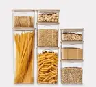8 Piece - BPA Free Clear Stackable Food Storage Containers With Bamboo Lid AU