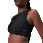 Women's Solid Crop Top With Mesh