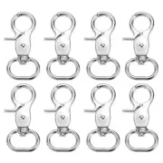 8Pcs Swivel Snap Hook, 20mm(3/4") Trigger Snap Claw Lanyard Clip, Silver White