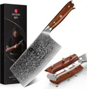 XINZUO Cleaver Knife, Damascus Steel 7 Inch Chinese Chef Knife Professional Butc