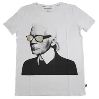 在飛比找momo購物網優惠-【KARL LAGERFELD 卡爾】老佛爺紀念款肖像圖案棉