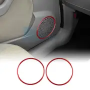 Carbon Fiber Front Door Audio Speaker Frame Ring For Fiat Panda 2003-2011 Red (for: Fiat)