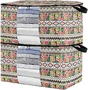 sanluoli 60L 2 Pack Under Bed Storage Containers with Reinforced Handles, clear window Clothing Closet Storage