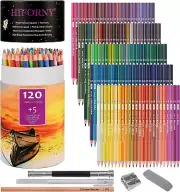 HIFORNY 125 Pack Colored Pencils Set Adult Coloring,120 Colors Coloring Pencils