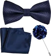 [ALLGAYER] Bow Tie and Pocket Square Lapelpin Set