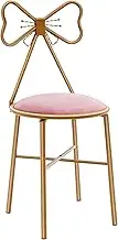 Pink Vanity Stool, Butterfly-Shaped, Bow Chair, Dining Chair, Makeup Chair, Girly Style, Deep Pink, Iron, Soft Cushion