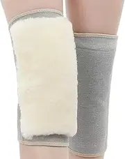 [LOBESASY] Wool Knee Warmers | Thermal Cashmere Knee Pads,Plush Knee Warmers Winter Knee Guard Wool Lamb Fleece Kneepads Leg Warmer for Running Cycling Hiking