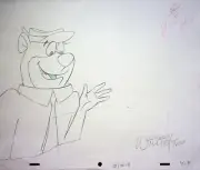 The Yogi Bear 1967 SIGNED Willie Ito Production Hand Drawn YOGI BEAR Pencil Cel