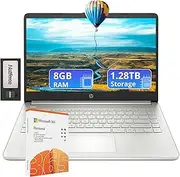 [HP] Flagship 14" Laptop with 1 Year Office 365 | 8GB RAM | 1.28TB Storage(128GB eMMC & 160GB Docking Station & 1TB Cloud Storage) | Intel 4-Core Processor| Webcam | Wi-Fi | Windows 11 | Silver