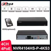 Dahua NVR4104HS-P-4KS3 4CH 4PoE 1SATA 4K AI NVR 12MP Network Video Recorder SMD+