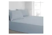 Algodon Single Bed Combo Fitted Sheet Set w Pillowcase 300TC Cotton Faded Denim
