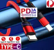 USB Type C to USB-C Fast Charging Cable PD Quick Charge Cord For Samsung 60W 2M