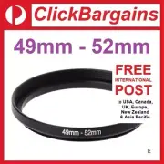 49mm to 52 mm Step Up Metal Camera Lens Filter Adapter Ring / Stepping 49-52mm