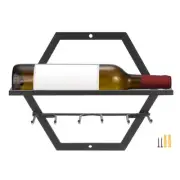 Wall Mounted Wine Bottle Rack, Hanging Wine Display Racks, Black