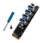 M.2 M-Key Pcie Expansion Cards M.2 to Pci-E X1 4 Port USB3.0 Card2118