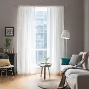MIULEE 2 Panels Solid Color White Sheer Window Curtains Elegant Window Voile ...