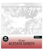 Studio Light Essentials Acetate Sheet 6/Pkg-Snowy Town, Pine&Verses(Pack of 1)
