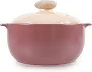 Neoflam Kiesel 1.5qt Non-Stick Ceramic Casserole Pot, Dutch Oven, Clay Pot, Stockpot for Stew, Soup, Steam, Scratch Resistant, Oven Safe, Heat Resistant, Lilac
