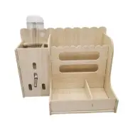 Small Pet Hays Storage with Integrated Water Bottle Rack for Feeding Watering
