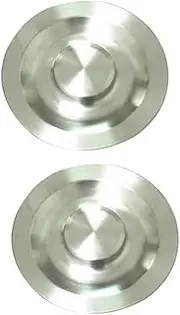 Floor Drain Cover Sink Plug Set 2 Pieces Silver for Kitchen Bathroom and Restaurant