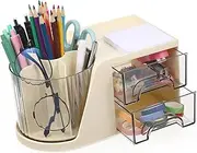 Gadpiparty Desktop Pen Holder Storage Box Compartment Stationery Organizer Office Supplies Space-saving