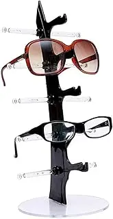 WADY Eyeglasses Sunglasses Storage Display Stand Holder Organizer Case Show Rack for 5 Glasses, Desktop Glasses Rack, Desktop Stand Sunglasses Rack Holder, Acrylic Eyewear Display Holder (Black)