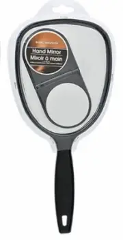 Hand Held Mirror and Compact Mirror Set Black