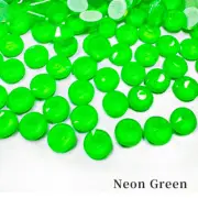 Glower® Neon Green Premium Hotfix Rhinestone Flat Back