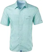 HUK Men's Tide Point Woven Plaid Short Sleeve