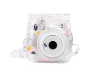 Dustproof Portable Transparent Quicksand Camera Bag Carrying Case for Polaroid Mini 11/9/8 - Pink