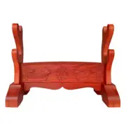 Redwood Japanese Samurai Sword Holder Stand Katana Tanto Rack Fish Carved 2 Tier