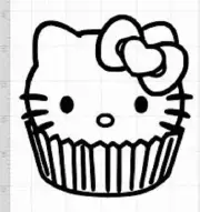 HELLO KITTY cupcake die cut Vinyl car decal sticker