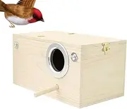 Parakeet Nesting Box | Bird Nesting House | Wooden Indoor Outdoor Housing for Lovebirds and Small Birds Habitats Garden Lawn Decor Backyard Or Home Use